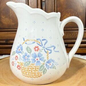 Vintage Country Cornflower Scalloped Mouth Full Belly Creamer